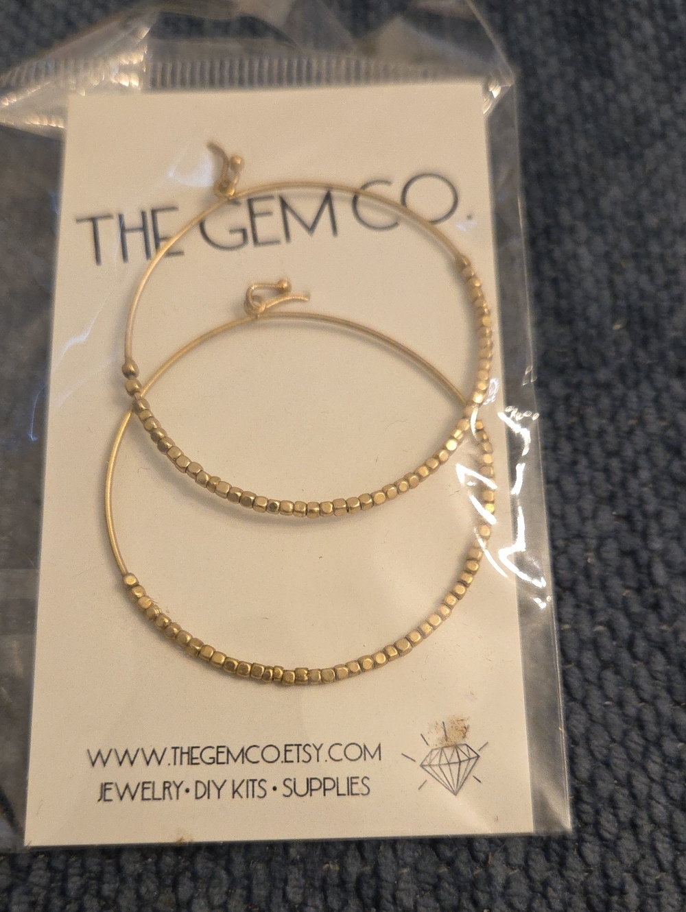 Gold Beaded Hoop Earrings
